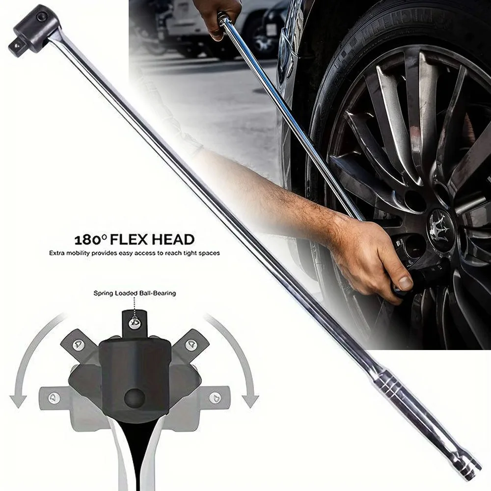 

Socket Torque Wrench 1/2 Inch Drive Heavy Duty Breaker Bar Ratcheting Adapter Use for Stubborn Nuts Bolts