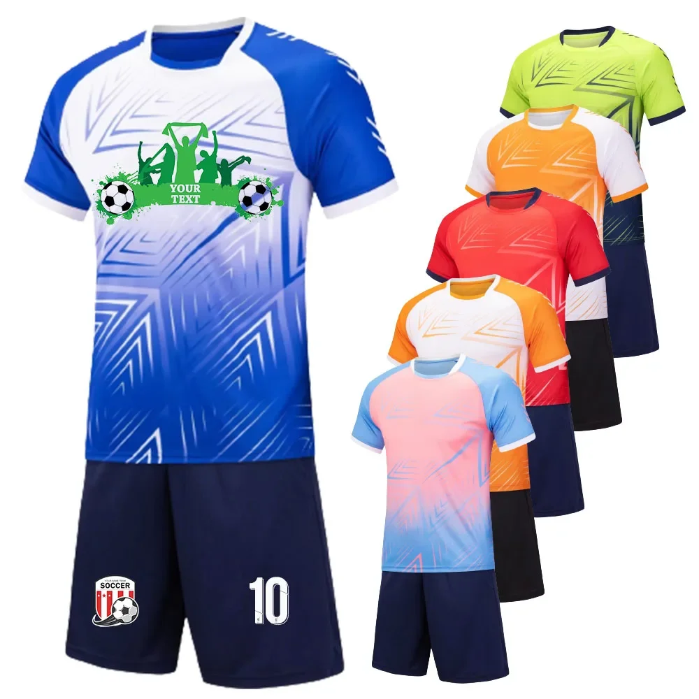 

23/24 Season Hot Sell Football Uniform for Men Kids Women Quick Dry Child Boy Soccer Jersey Set 2 Piece Summer Sportswear Custom