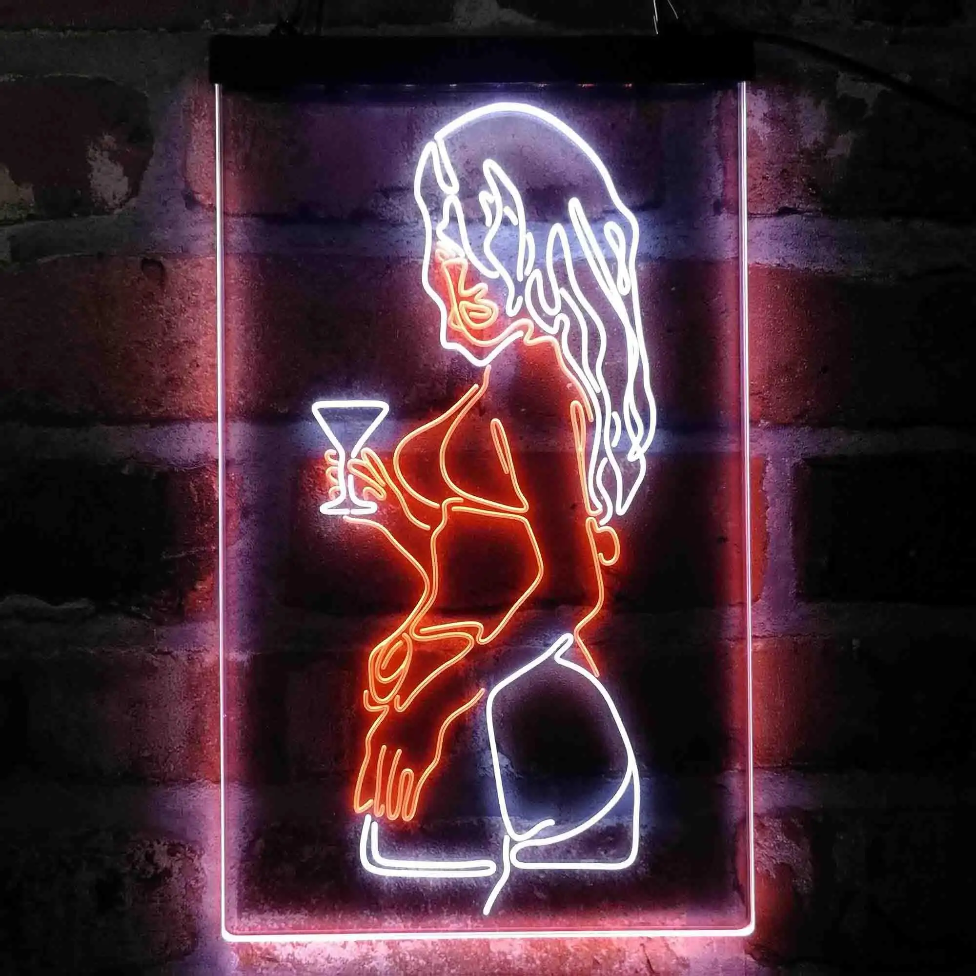 Sexy Woman Back XXX Adult Rated Dual Color Led Neon Sign st6-i4049