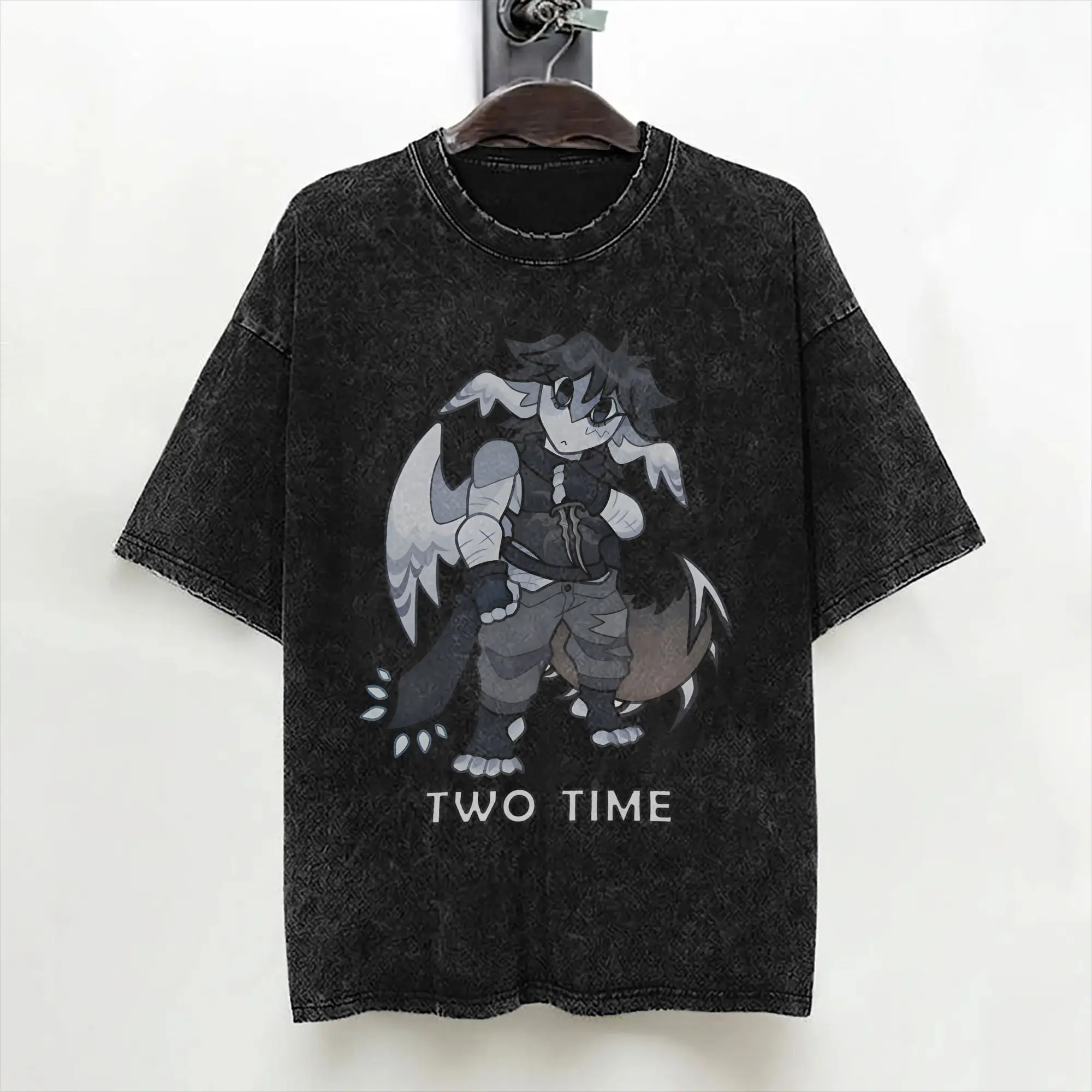 Game Forsakens Two Time T Shirt Washed Short Sleeve Harajuku T-Shirts  Retro for Men Women Streetwear Summer Tee Shirt