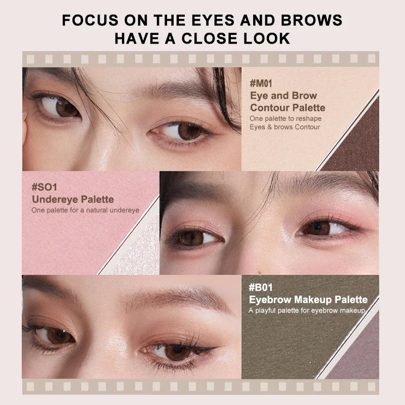 Judydoll Eyebrow Detail Palette Long-lasting Waterproof Makeup Eye Brown Natural Eyeshadow Long-Lasting Matte Pearlescent