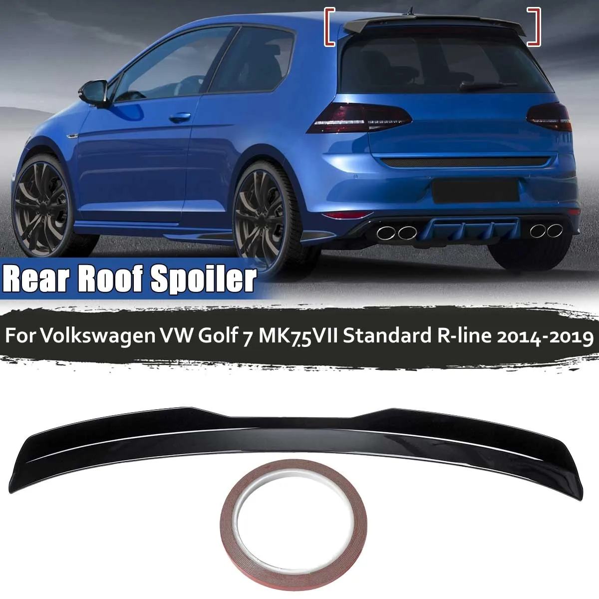 Dakspoiler Voor Volkswagen Voor VW Golf7 MK7.5 VII GTI R GTD Max 2014-2019 Dakspoiler vleugel Body Kit - afbeelding 1