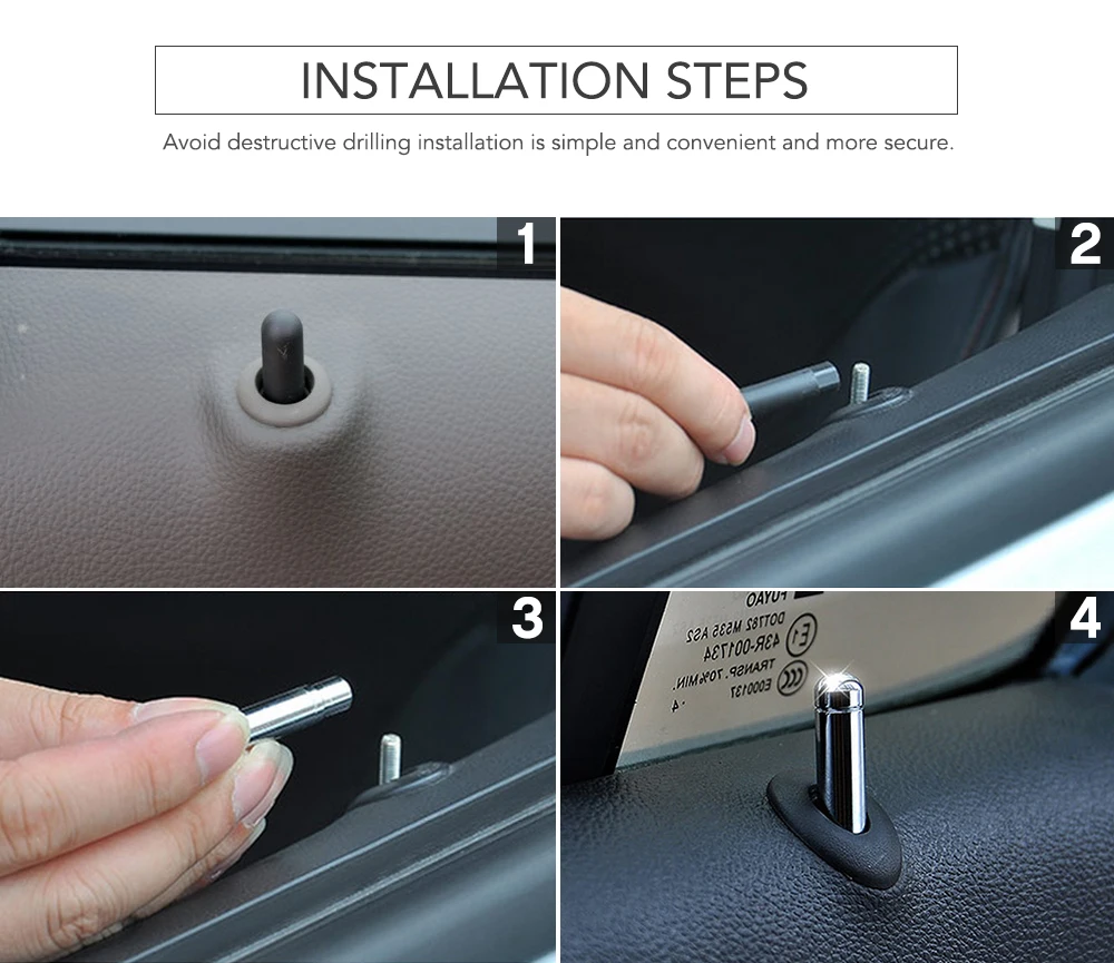 4 قطعة اكسسوارات لشروليه كروز تراكس ماليبو لأوبل موكا أسترا J إنسيجنيا سبورت تورير قفل الباب عصا دبوس غطاء تغليف الكسوة