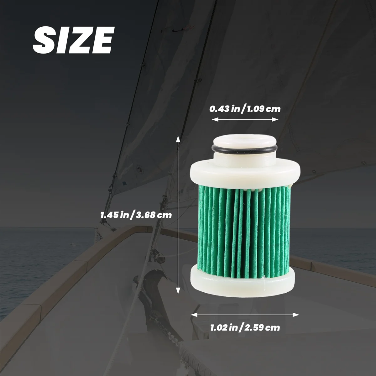 야마하 시에라 18-79799 F50-F115 1 차 연료 필터, 6D8-WS24A-00-00, 3 개