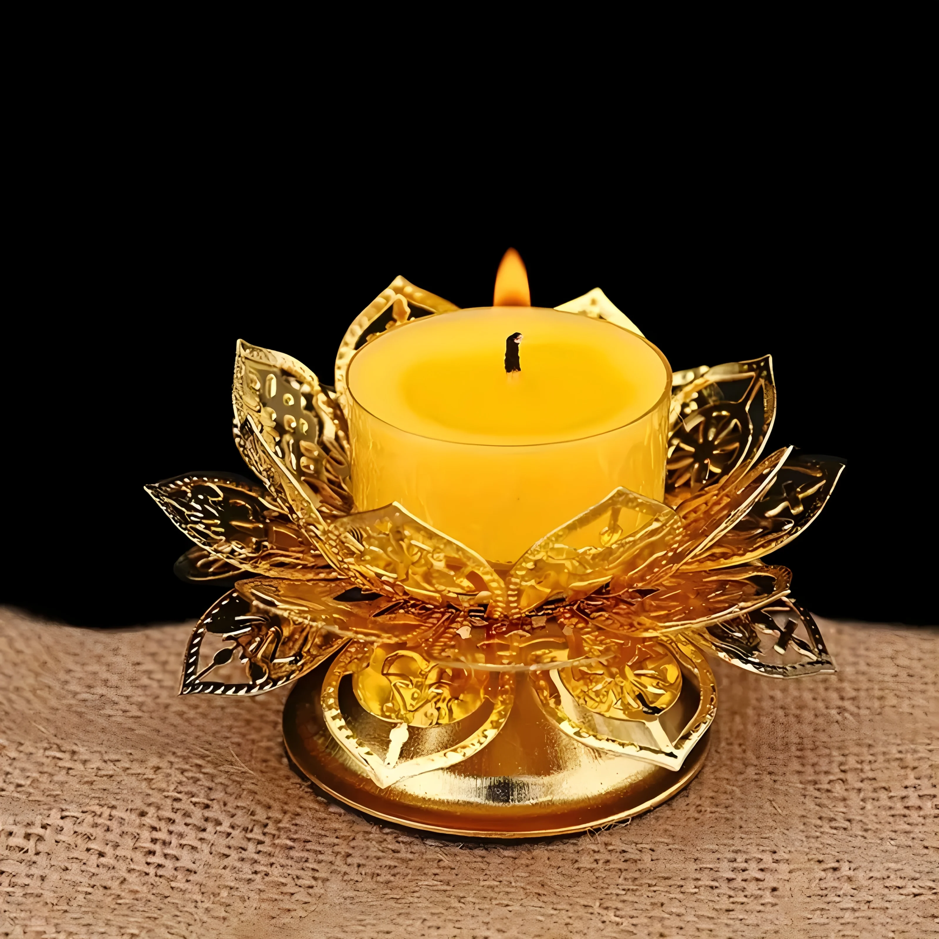 3PCS Alloy for Lotus Petal Candle Holder 06, Prayer Accessories, Altar Decoration, Traditional Motif, Elegant Design, Sturdy Con