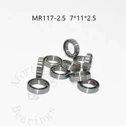 MR117-2.5 10PCS 7*11*2.5(mm) Open type Unsealed Metal Metal Sealed Miniature chrome Steel Bearings