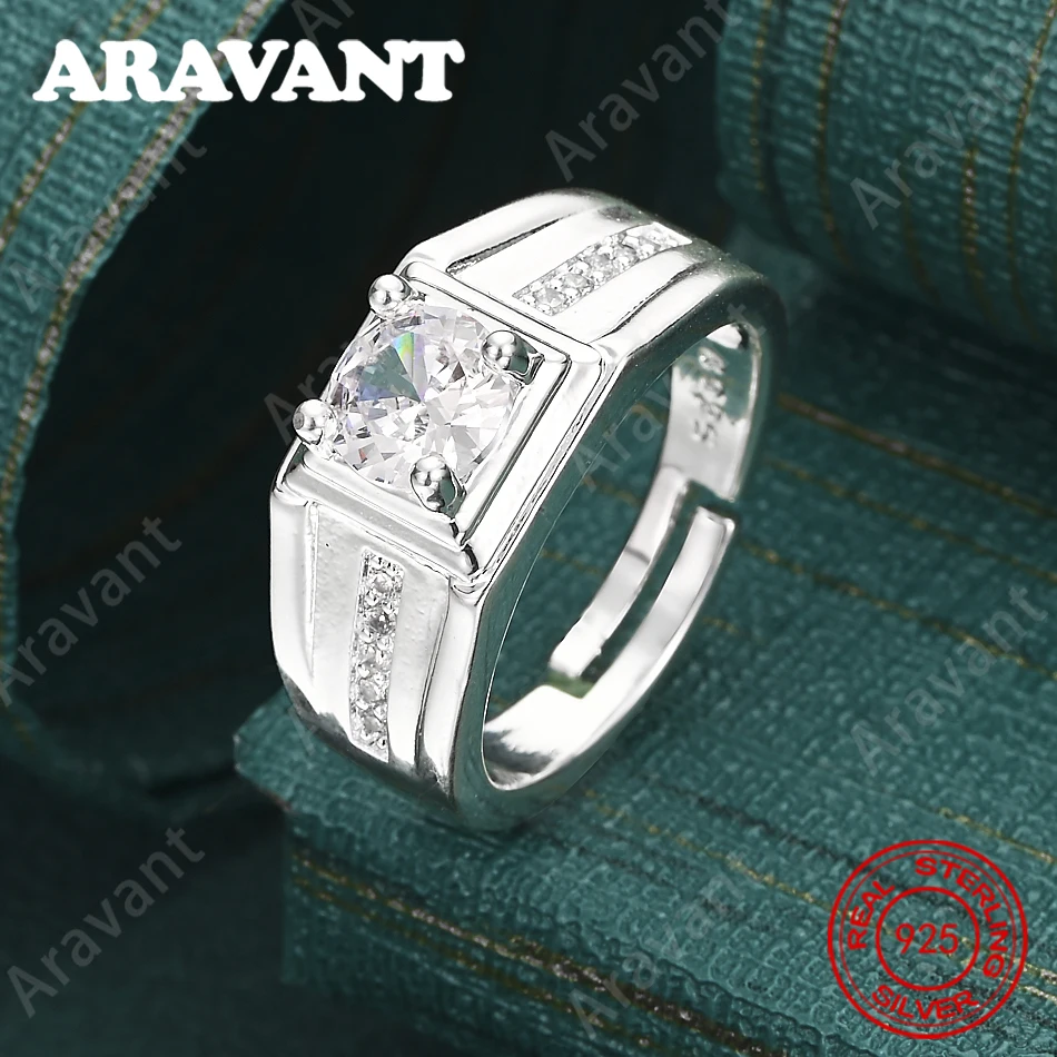 Quadratischer Zirkonia-Ring aus 925er Sterlingsilber für Damen, Pendler-Accessoire, Weihnachtsgeschenk-Schmuck