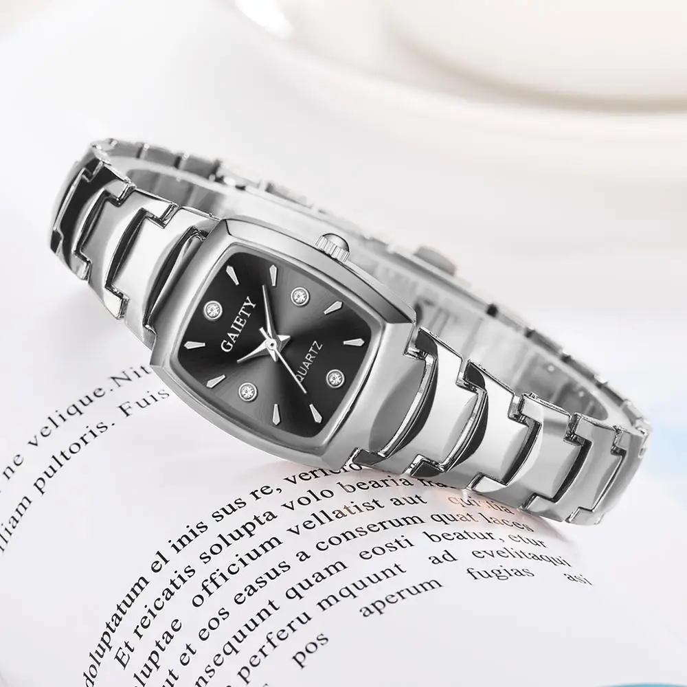 Fashion Luxury Quartz Watch Women Bracelet Watch Rose Gold Stainless Steel Wrist Watch Rhinestone Ellipse Creative Ladies Dress