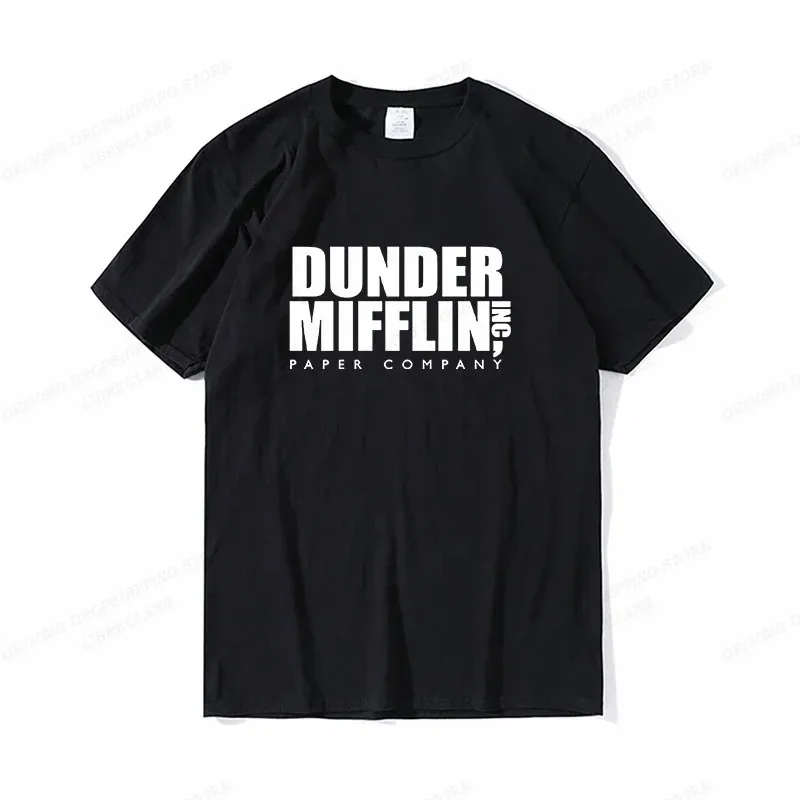 

Футболка DUNDER MIFFLIN для мужчин и женщин, модные хлопковые рубашки, топы для офиса, футболки для мальчиков, летняя одежда с надписью