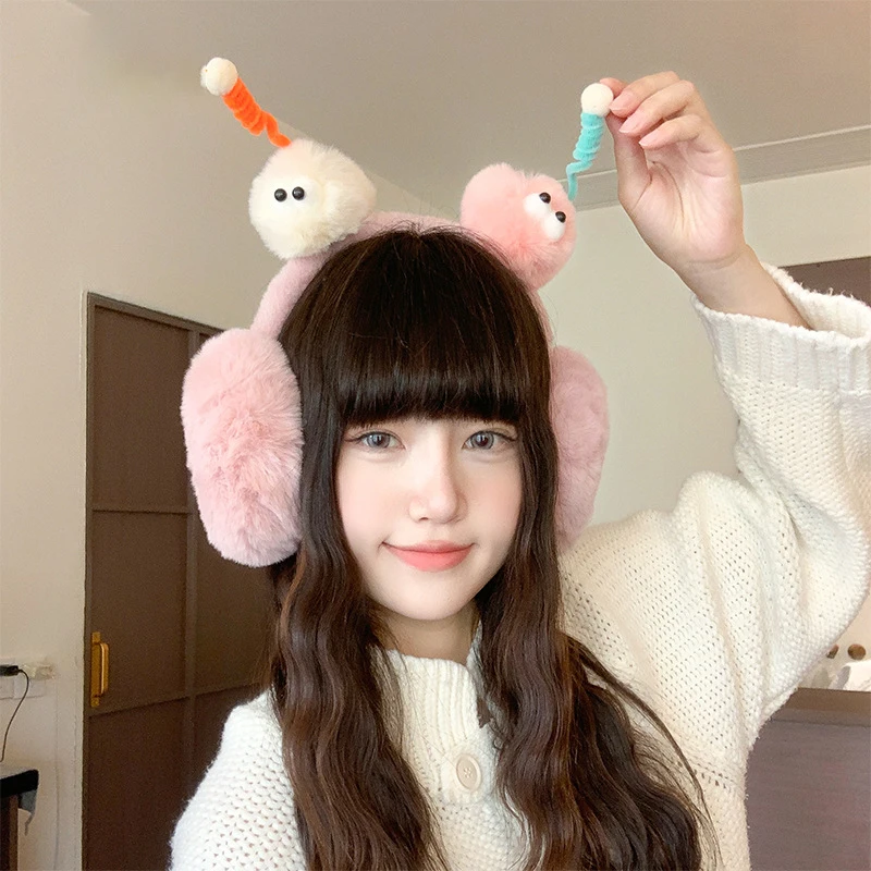 السيدات غطاء للأذنين الإبداعية الكرتون لطيف مضحك Kawaii الحلو تنوعا الشتاء أفخم الدافئة سميكة عالية الجودة الأذن غطاء للأذنين لفتاة