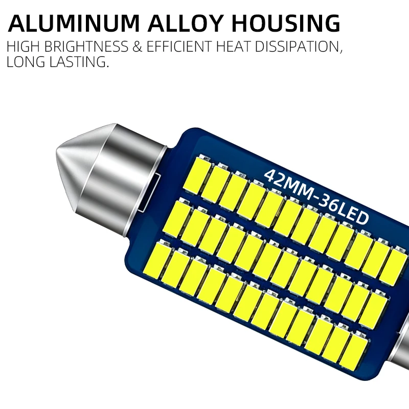 2/4/8pcs C5w C10W Led Festoon 31mm 36mm 39mm 41mm Interior Lights Canbus LED Reading Light Car Dome Light License Plate Light