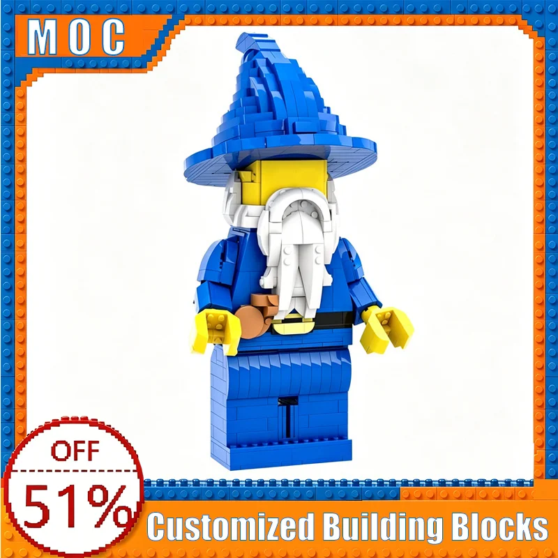 

1032 Parts Up-Scaled Wizard Character Model Creative Building Blocks MOC Assembly Educational Toy Home Decoration Birthday Gift