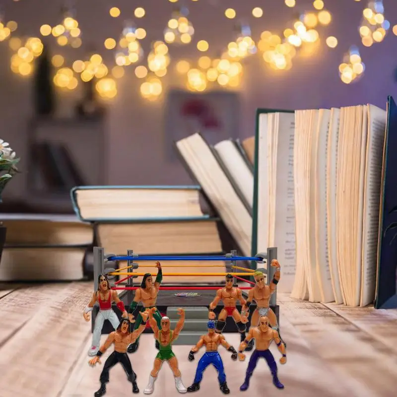 Jouets de figurine de lutte réalistes pour enfants, portable, résistant à l'usure, drôle, ensemble d'anneaux, figurines d'action, lutteurs d'élite