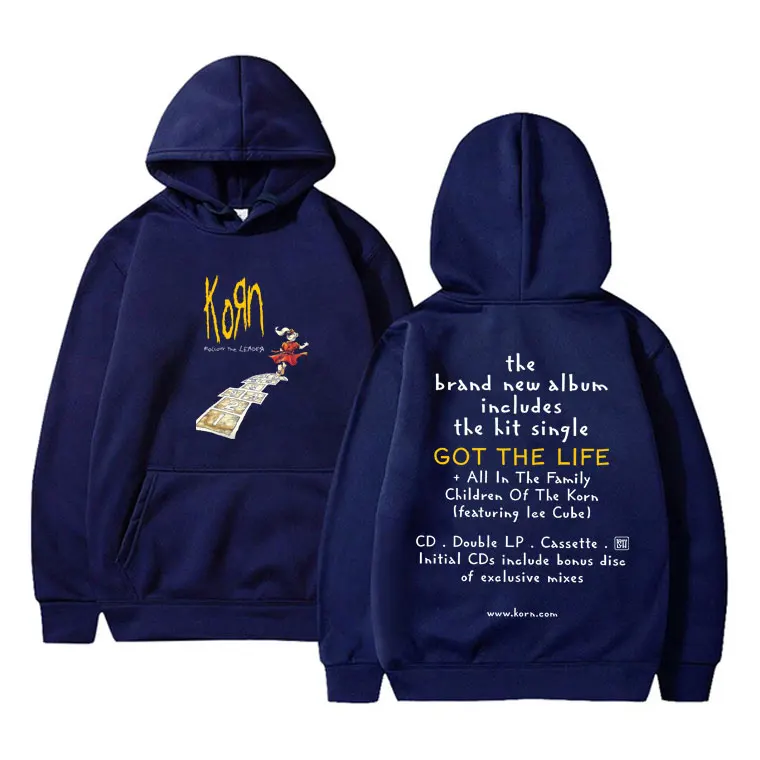 

Korn Follow The Leader Got The Life Толстовка Мужчины Женщины Готический Рок Винтаж Уличная одежда Мужская мода Негабаритные флисовые хлопковые толстовки