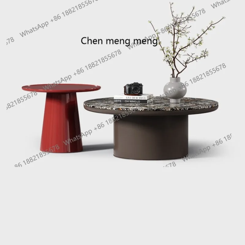 

Минималистичный круглый журнальный столик, комбинация для маленькой квартиры, гостиной, дома, роскошный каменный круглый журнальный столик, высокий смысл