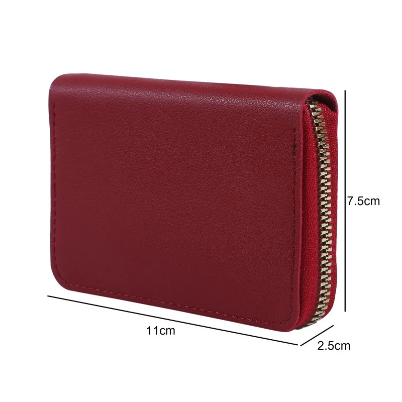 11/20 Card Slot Wallet Business Card Holder Wallet Women ID/credit Card Holder PU Leather Protective Case Coin Wallet