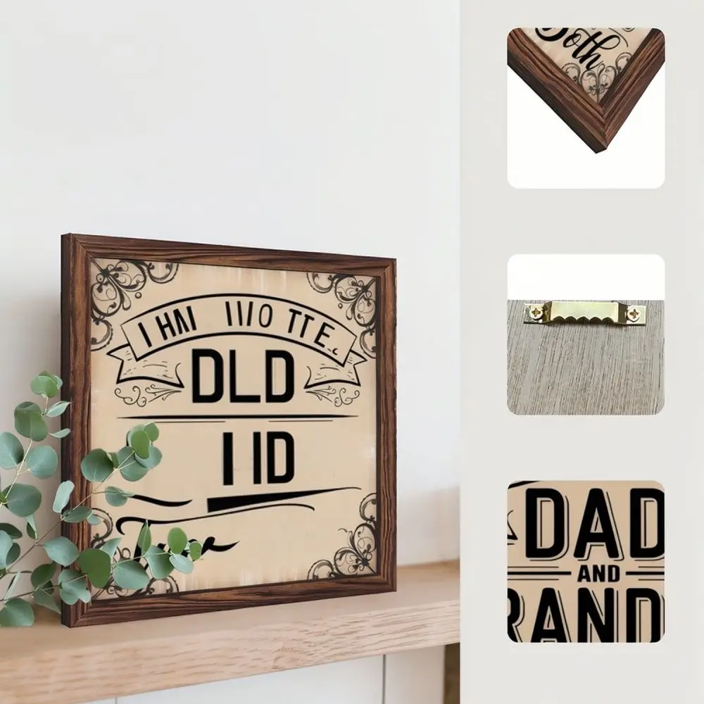 Rustic Wooden Hanging Plaque Fathers Day Sentiment Gift Vintage Pine Wood Sign Decorative Wall Ornament For Home Room Decor