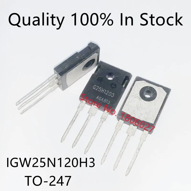 5PCS/lot  G25H1203 IGW25N120H3   TO-247 1200V 25A      Spot hot sale