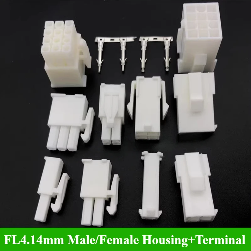 

5/10/30/50Sets 4.14mm 1/2/3/4/6/9/12 Pin Automotive FL4.14 Housing Connector Male Female Cable Terminal Plug Kits Motorcycle Car