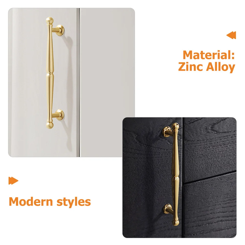 

Gold Cabinet Handle Modern Style Zinc Alloy Pull for Kitchen Bathroom Drawer Wardrobe Cupboard Decorative Furniture Pull