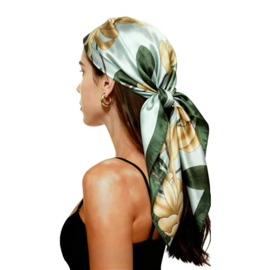 

Headscarf for Women Square Silk-Like Headscarf, Breathable Fashion Bandana, Multiple Colors