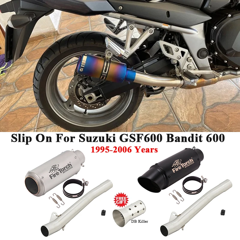 

Slip On For Suzuki GSF600 Bandit 600 1995 - 2006 Motorcycle Exhaust Escape Systems Stainless Steel Link Pipe Muffler DB Killer