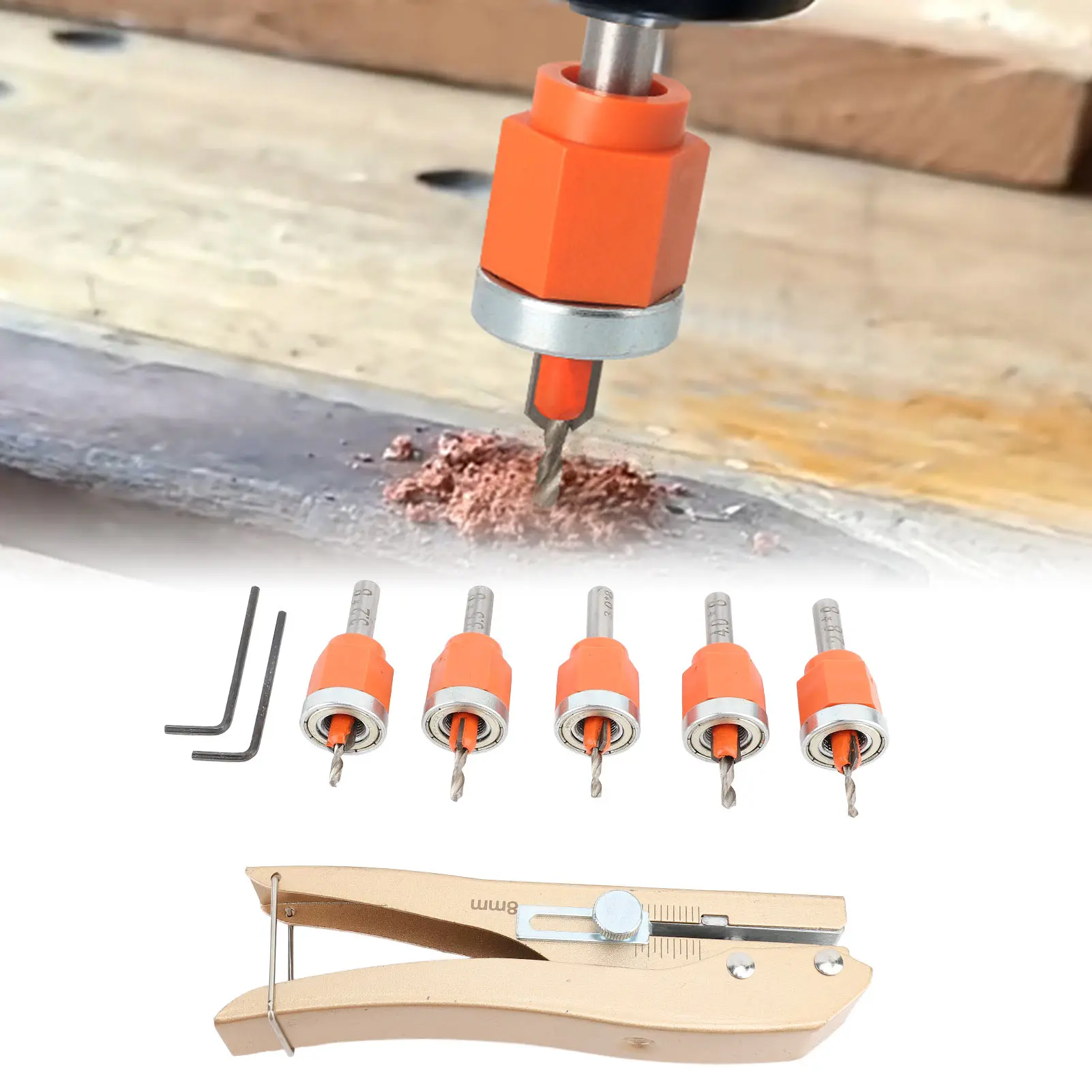 

Metal Countersink Drill Bit Set Set Countersink Drill Bit Set Multifunctional Adjustable Tapered Drill Bit for Woodworking