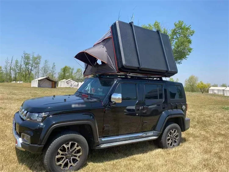 Factory Directly Supply Aluminium Hard Shell Car Roof Top Tent With Luggage Racks for Sale Waterproof Hard Top Roof Tent