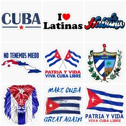 Creative CU Cuban Flag Map Emblem Sticker Laptop Truck Window Car Motorcycle Wall Glass Bicycle Helmet Van Door Room PVC Decal