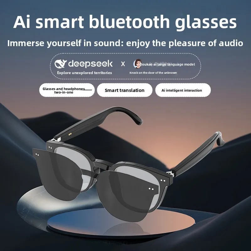 New Smart AI Bluetooth Glasses Anti Leakage Call Translation Music 3 in 1 Riding Goggles Sunglasses XR VR AR MR Accessories