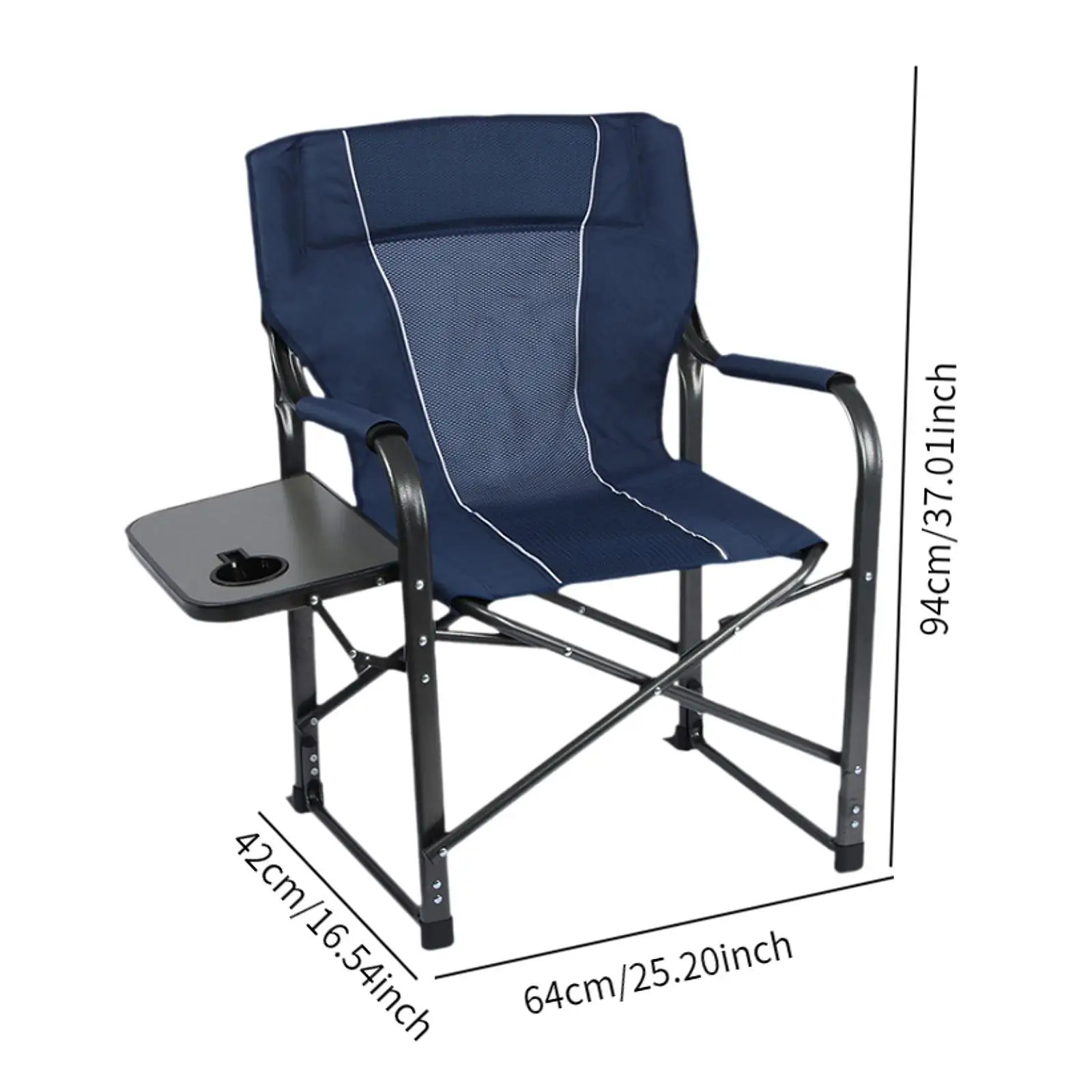 Camping Directors Chair Foldable Comfortable Sturdy Folding Chair Camp Chair with Side Table for Fishing Lawn Sports Trip Beach