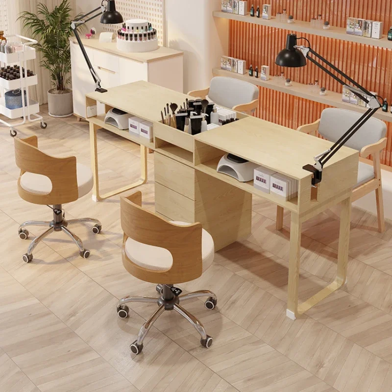 Drawer Wood Modern Nail Tables Manicure Makeup Professional White Nail Tables Living Room Mesa Manicura Salon Furniture