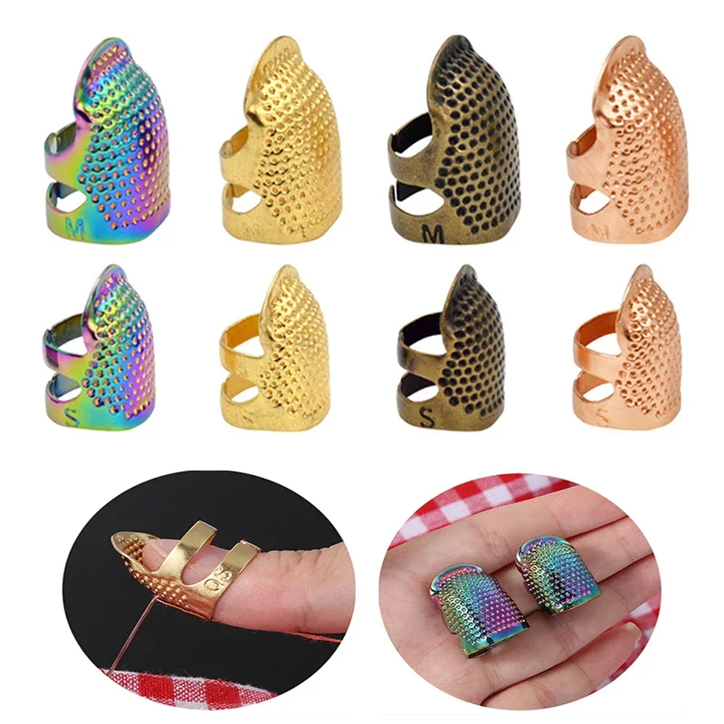 

3/2/1Pcs Retro Finger Protector Antique Thimble Anti Slip Ring Handwork Needle Thimble Craft Household Sewing Accessories