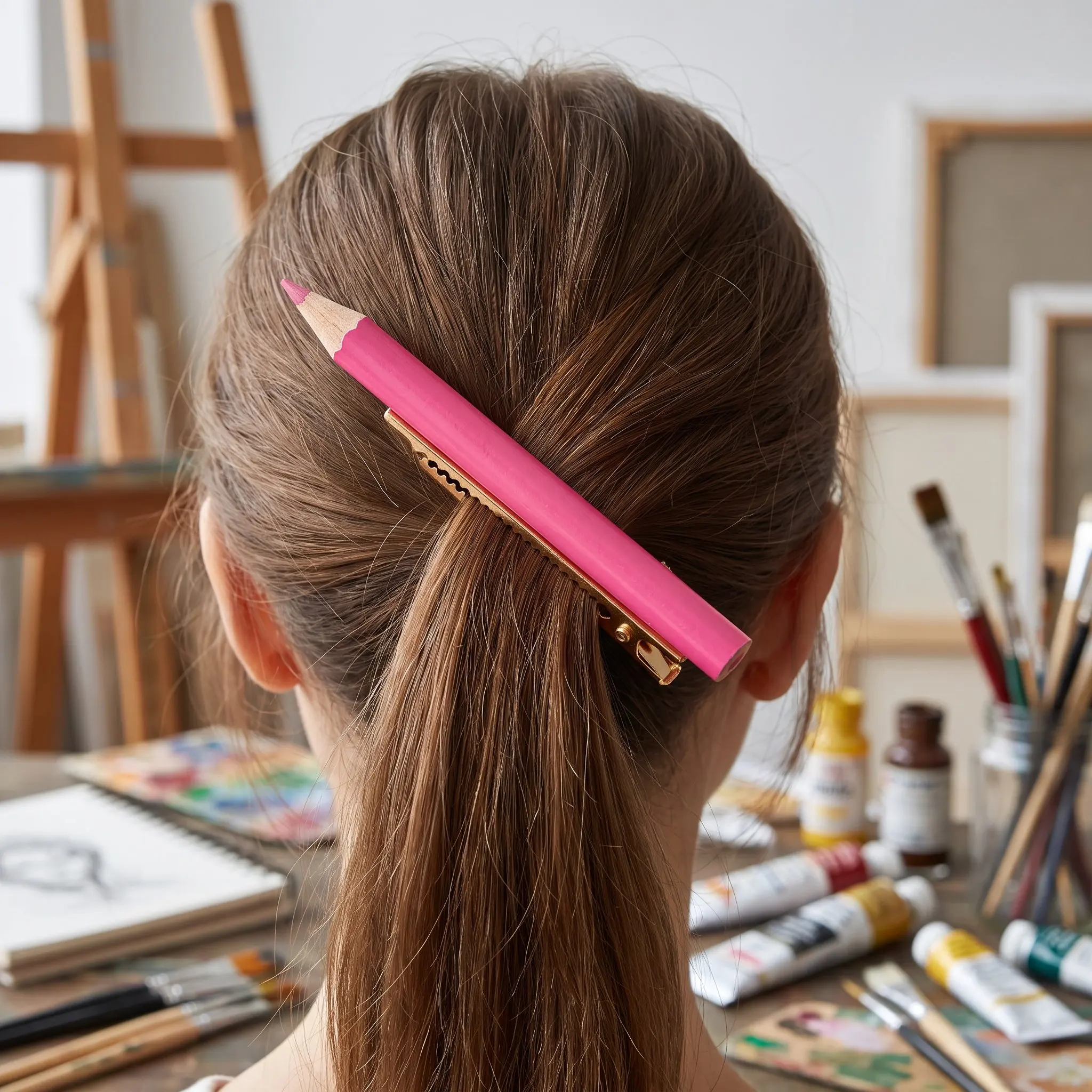 15Pcs Multicolor Pencil Hair Clips Strong Hold Cartoon Pencil Clips Back to School Gifts for Teachers and Students