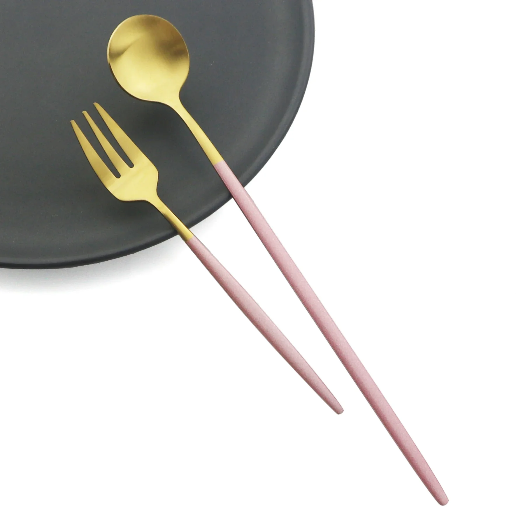 6Pcs/Set Black Long Handle Cutlery Matte Stainless Steel Spoons Polished Stirring Drink Ice Cream Dessert Tea Spoons Dinnerware