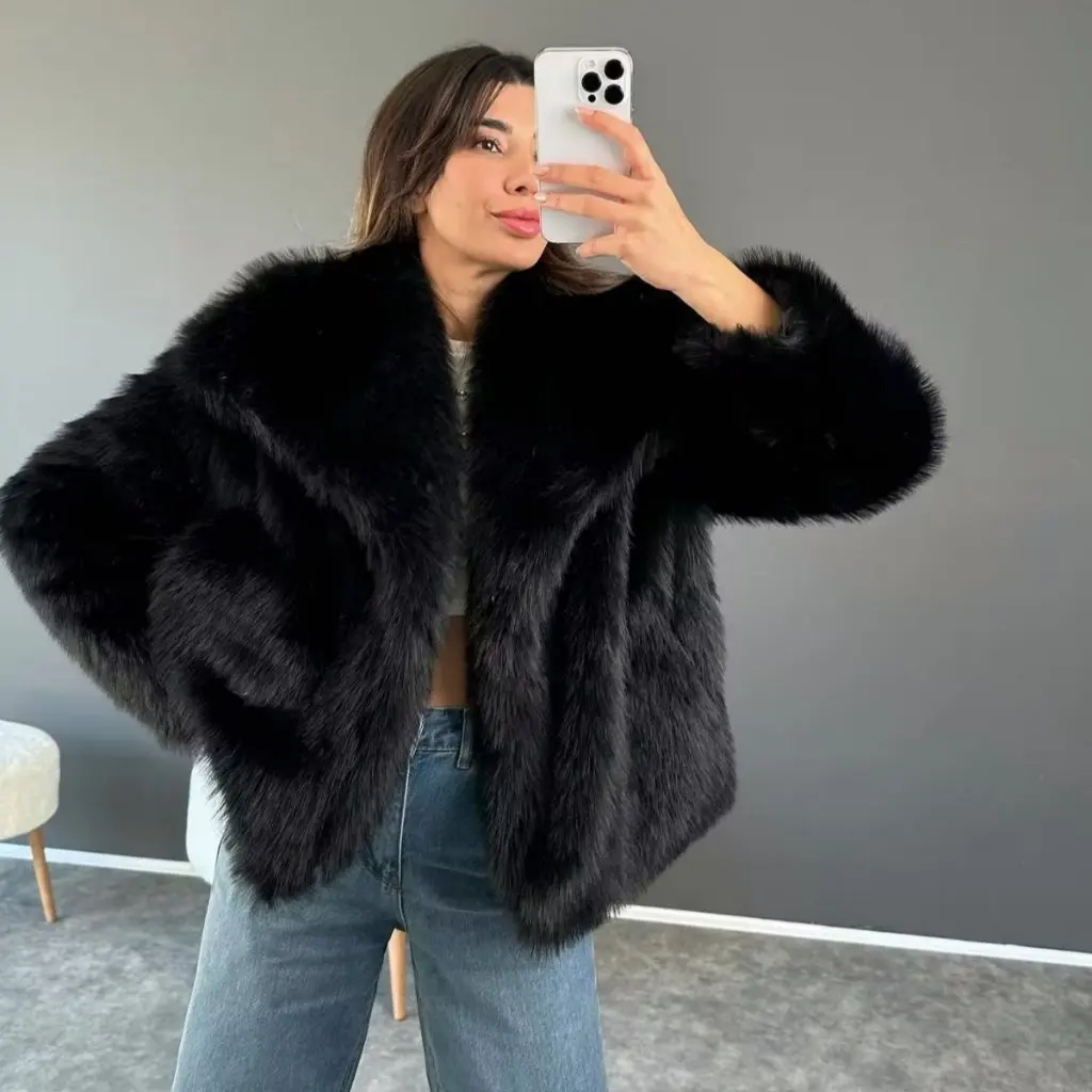 

Women's Short Jacket Coat Artificial Fur 20 Colors Autumn New Style from Europe And US Wholesale