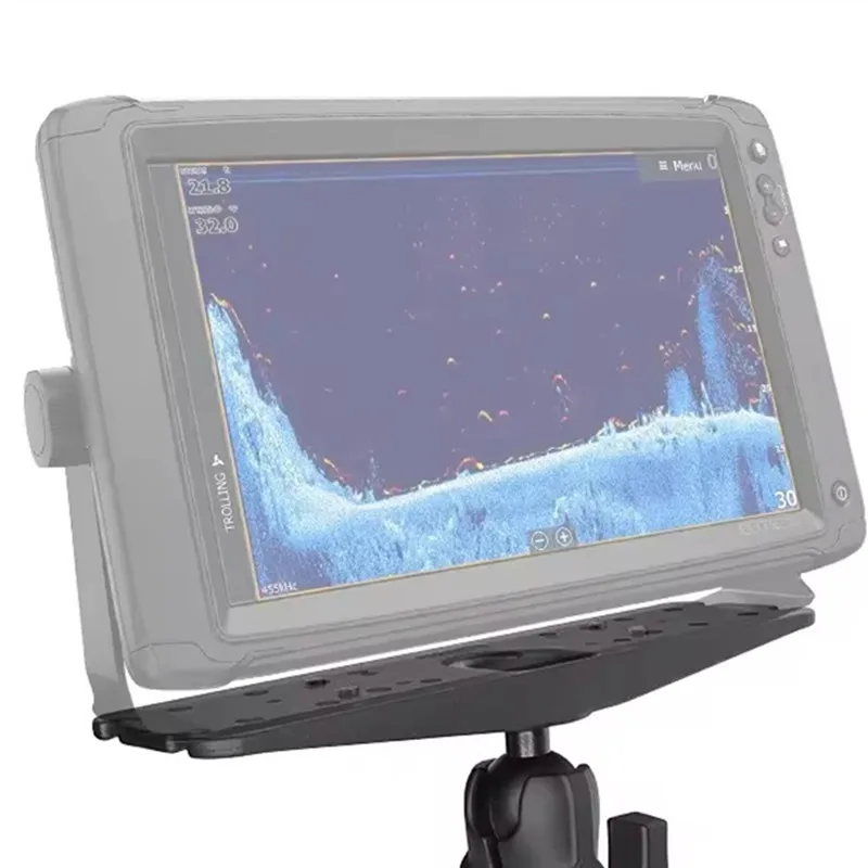 Adattatore a sfera per elettronica marina di grandi dimensioni con sfera da 1,5" con piastra rettangolare da 11" x 3" per Lowrance