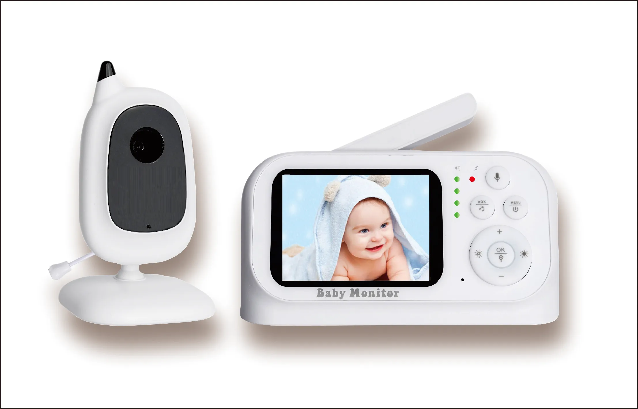 3.2Inch Screen Temperature Monitoring Intercom Baby Monitor IR Night Vision Feeding Remind BabySitter Camera