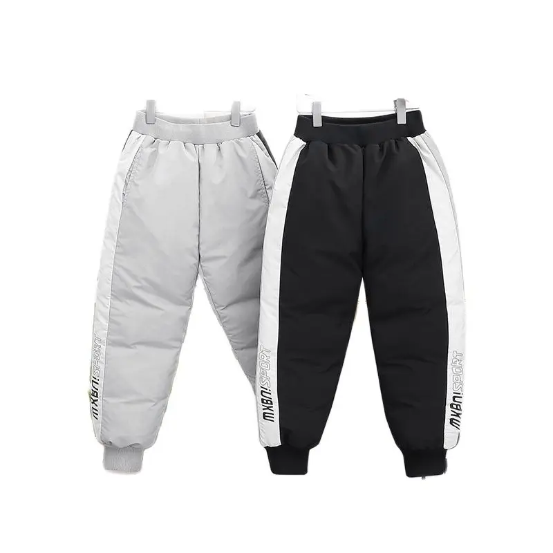 2023 New Boys and girls down cotton trousers 2-12 years old thick warm pants, baby winter trousers children\'s thick Sweatpants