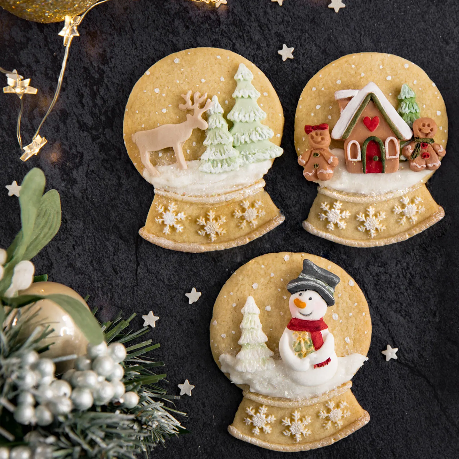 Christmas Snowglobe Silicone Mould Fondant Cake Decorating and Cookies Mold Sugarcraft Chocolate Baking Tool Kitchenware