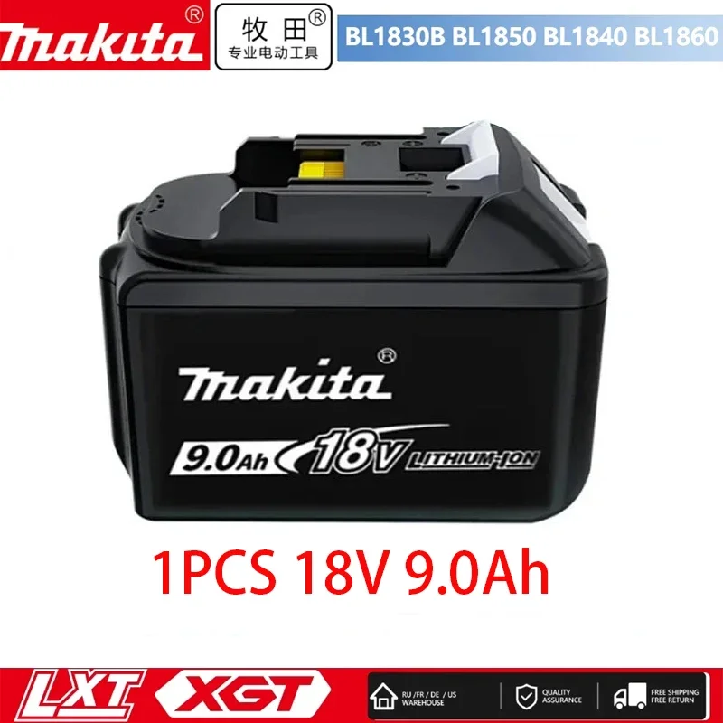 100% Original Makita Rechargeable Battery, Replaceable LED Lithium-ion, 9.0Ah/6.0Ah 18V BL1860B BL1860 BL1850 BL1830 BL1815