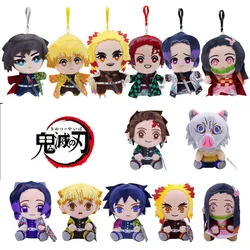 Hot Japan Anime Demon Slayer Akaza Rui Iguro Obanai Tanjirou Kamado Nezuko Agatsuma Zenitsu Keychain Plush Toys Doll Gift