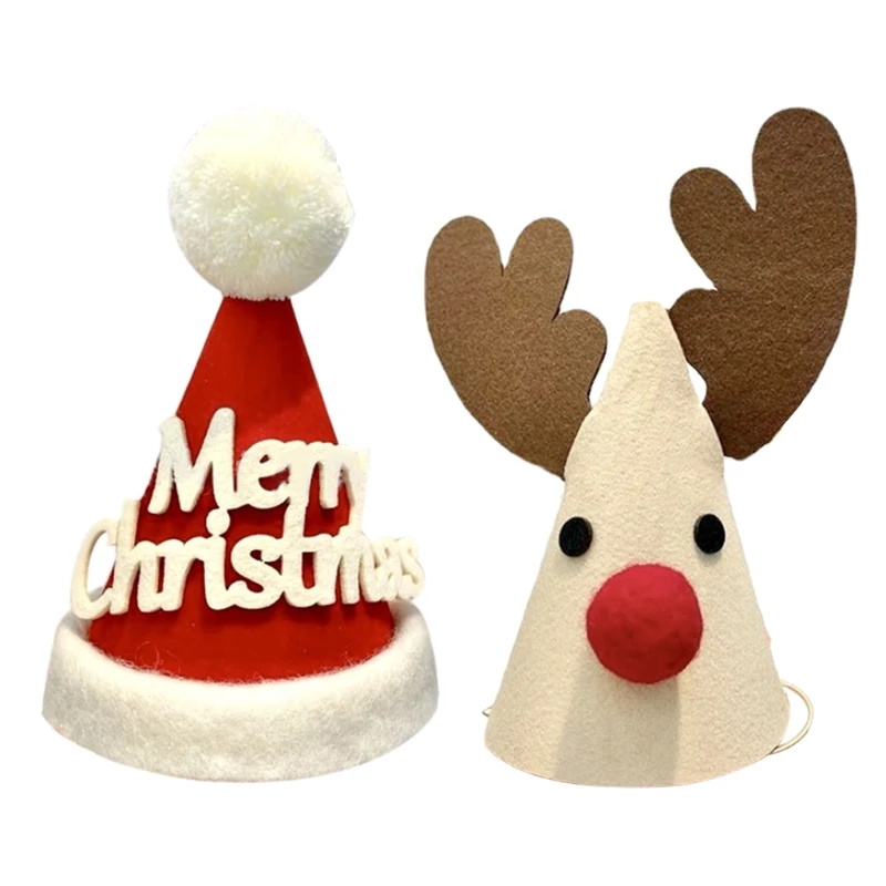 Christmas Hat Santa Elk Merry Christmas Hats Non Woven Fabric Party Props for Xmas Home Party Costume Cosplay Supplies Prop