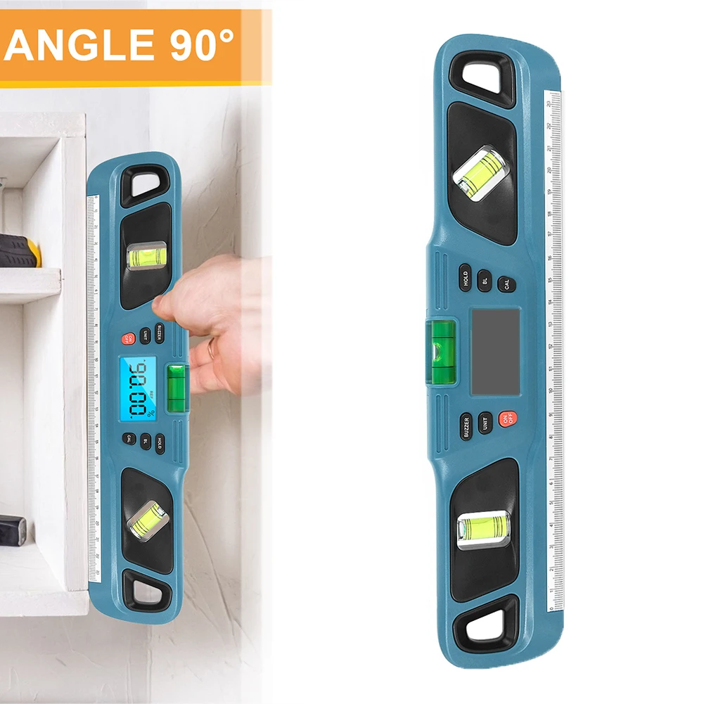 Imagem -04 - Nível Digital Inclinômetro Escala Horizontal Régua Ângulo Localizador Nível de Bolha Medição Transferidor de Nível Elétrico 285x59x19 mm