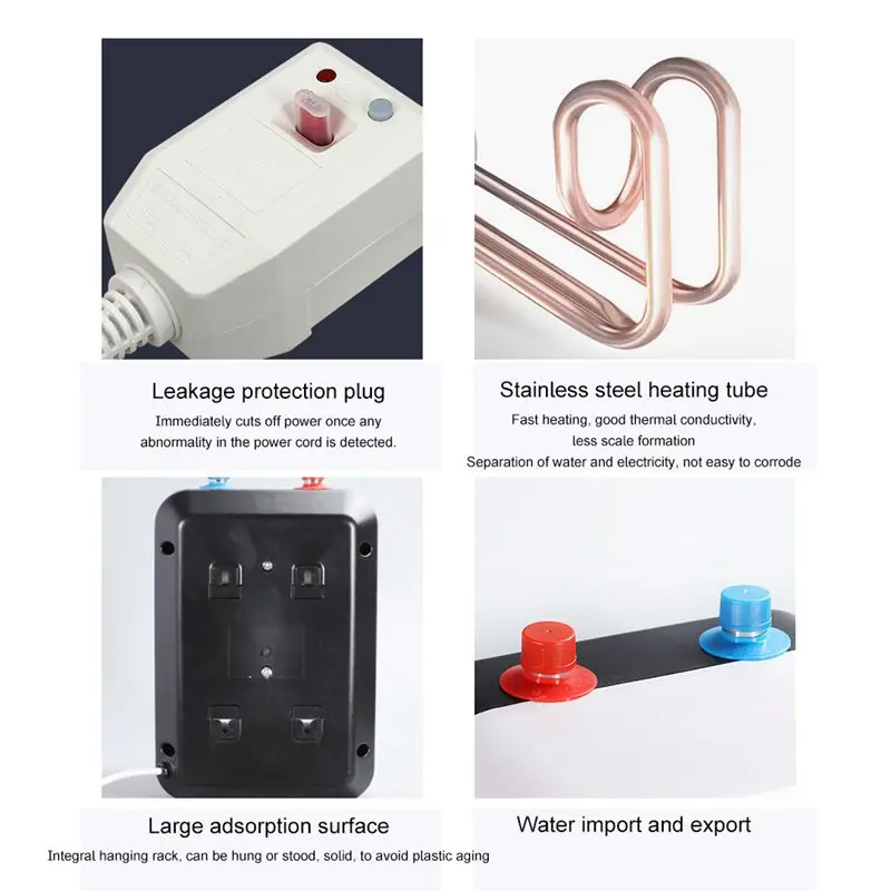 DMWD 8L 1500W Tipo di Stoccaggio Top/Sotto Presa Cucina Scaldabagno Elettrico Riscaldamento Istantaneo Caldaia Acqua Lavaggio Scaldabagno