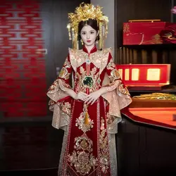 Xiuhe Wedding Dress New Bridal High End Xia Pi Chinese Wedding Dress Heavy Industry Luxury Dress Wedding Dress