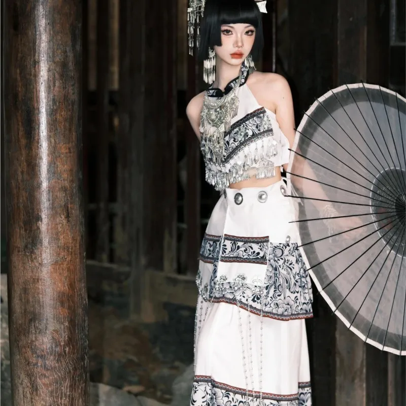 

Ethnic costume women's white exotic dress photo shoot travel and performance