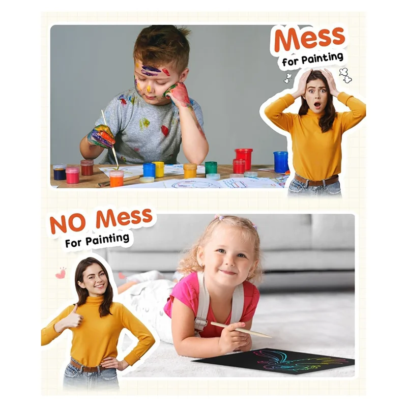 

Scratch Paper Art Crafts - Classroom Must Haves Supplies - No Mess Art For Kids - Fun Creative Activity Game - Gifts-Y46A
