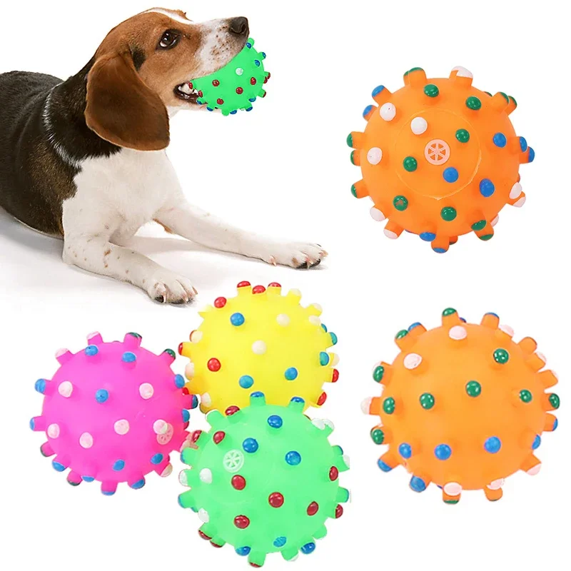 Spike Ball Sounding Toy Dogs Molar Teeth Cleaning Small Spike Ball Pet Dog Toys Bite-Resistant Toys Puppy Toy Dog Chew Toys