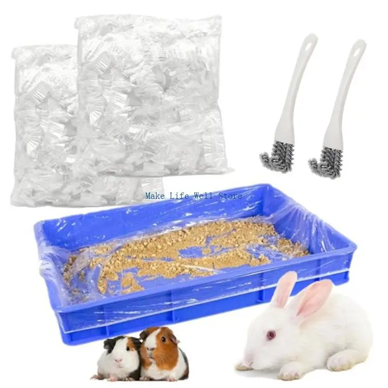 Rabbit Tray Cover Pack with 2 Brushes for Routine Small Animal Use